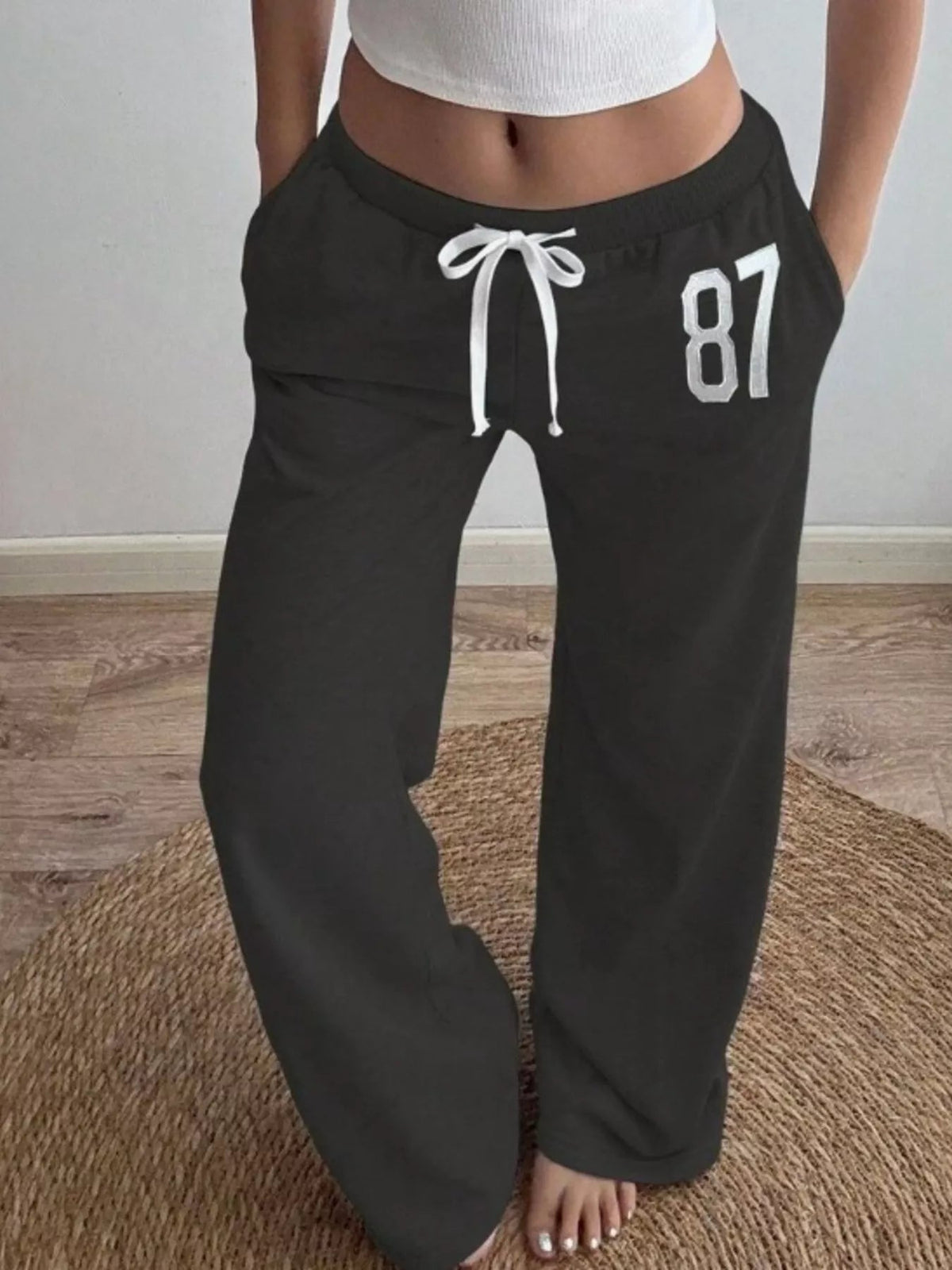 Drawstring Wide Leg Pants - Aura Apparel