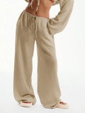 Drawstring Wide Leg Pants - Aura Apparel