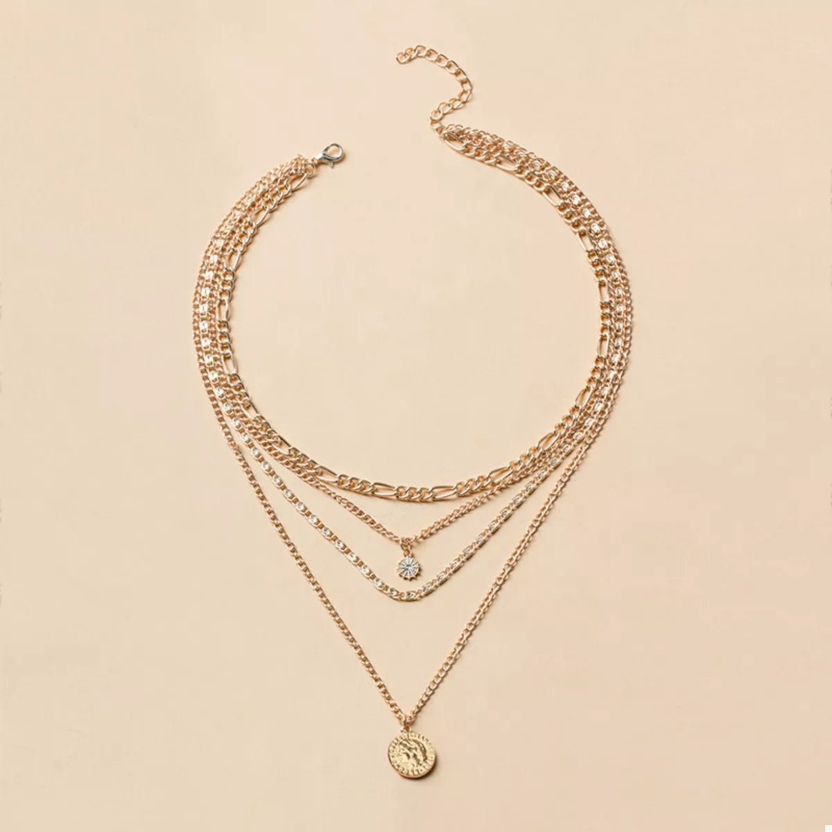 Four Layered Pendant Necklace - Aura Apparel