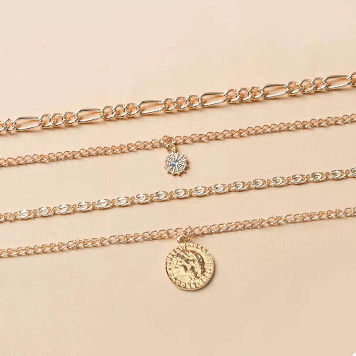 Four Layered Pendant Necklace - Aura Apparel