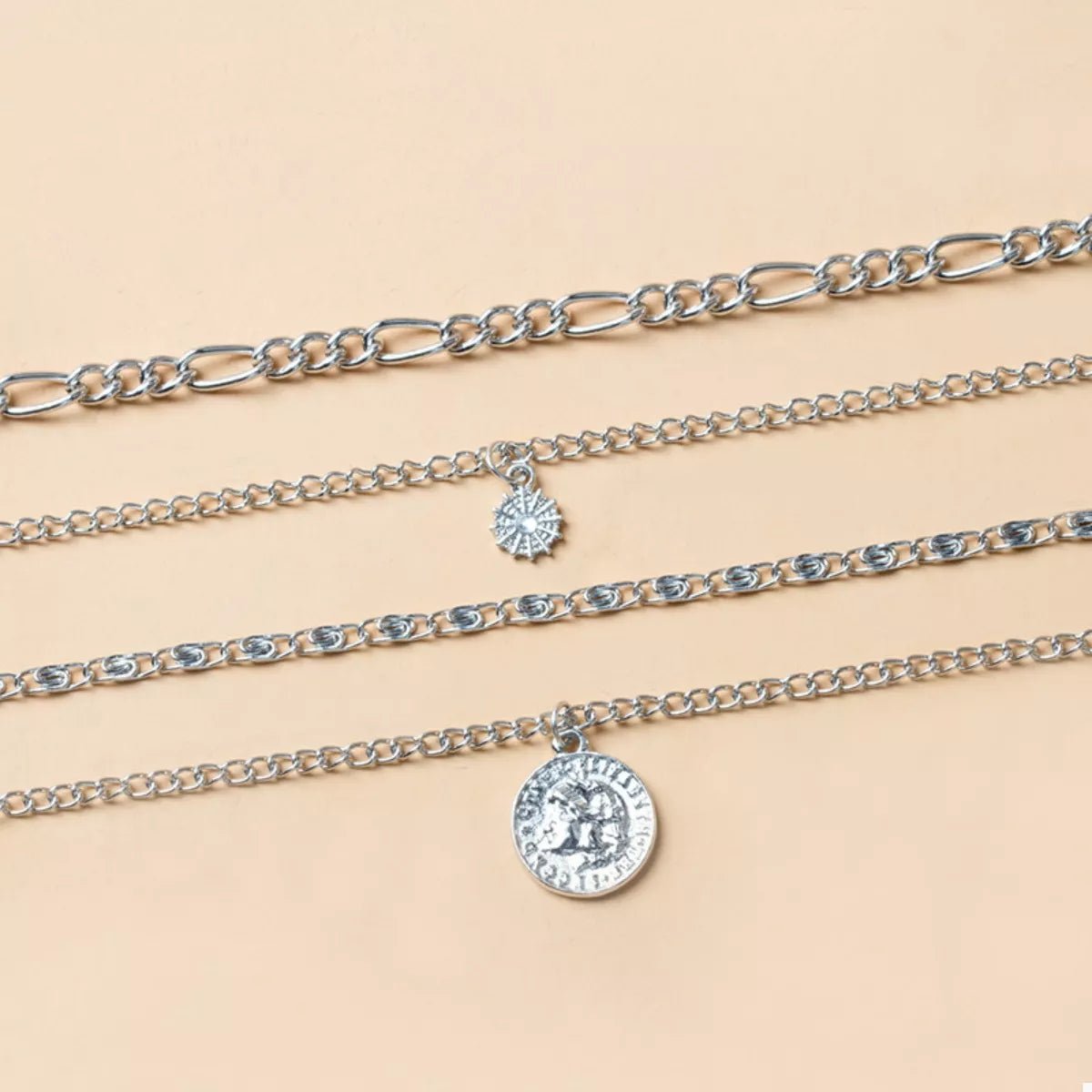 Four Layered Pendant Necklace - Aura Apparel