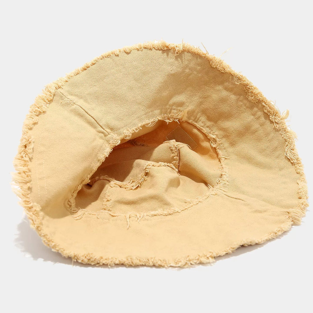 Frayed Hem Bucket Hat - Aura Apparel