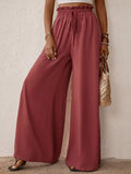 Frill Tied Wide Leg Pants - Aura Apparel