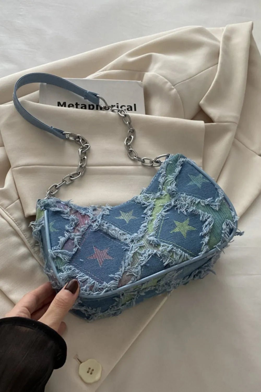 Fringe Star Print Shoulder Bag - Aura Apparel
