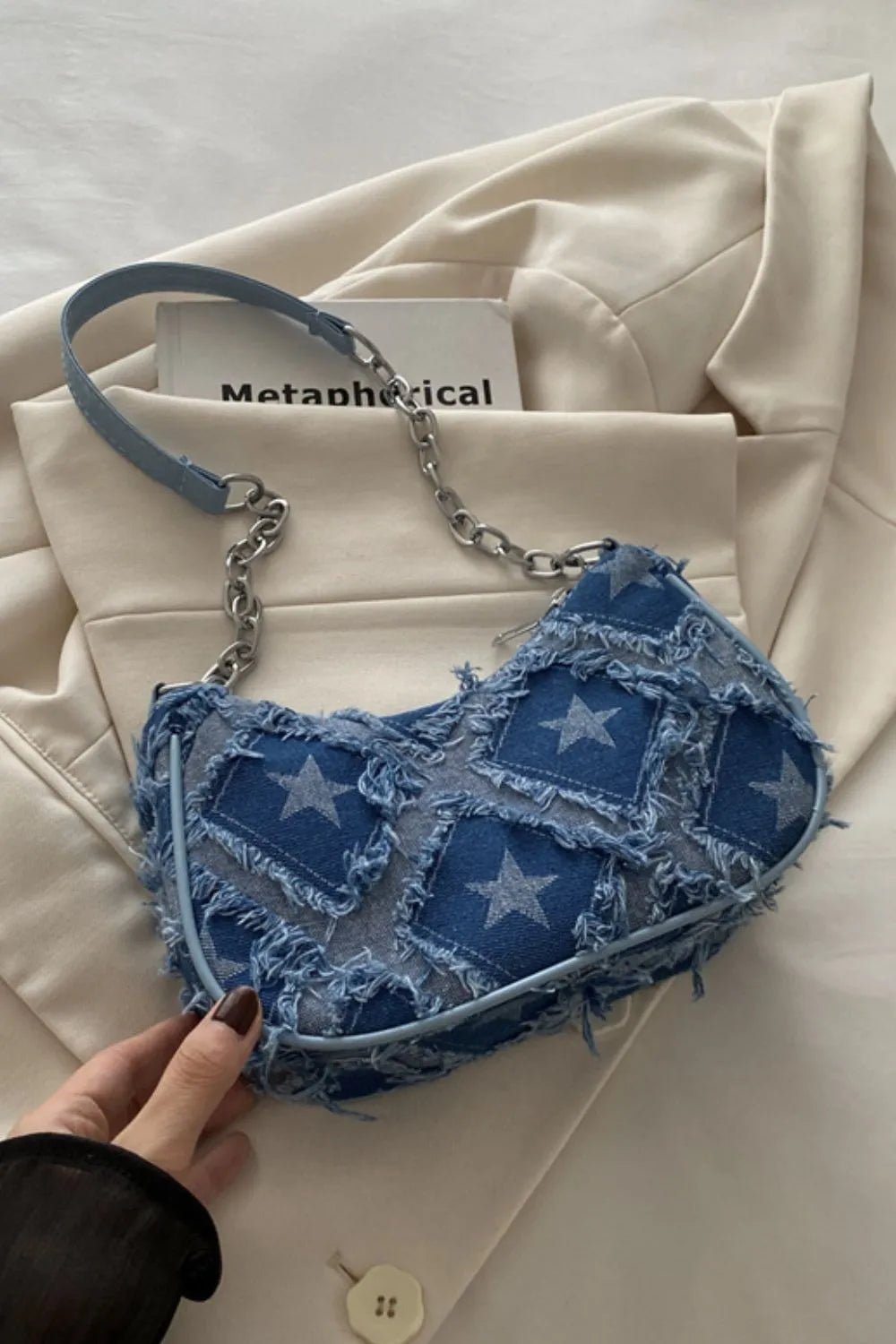 Fringe Star Print Shoulder Bag - Aura Apparel