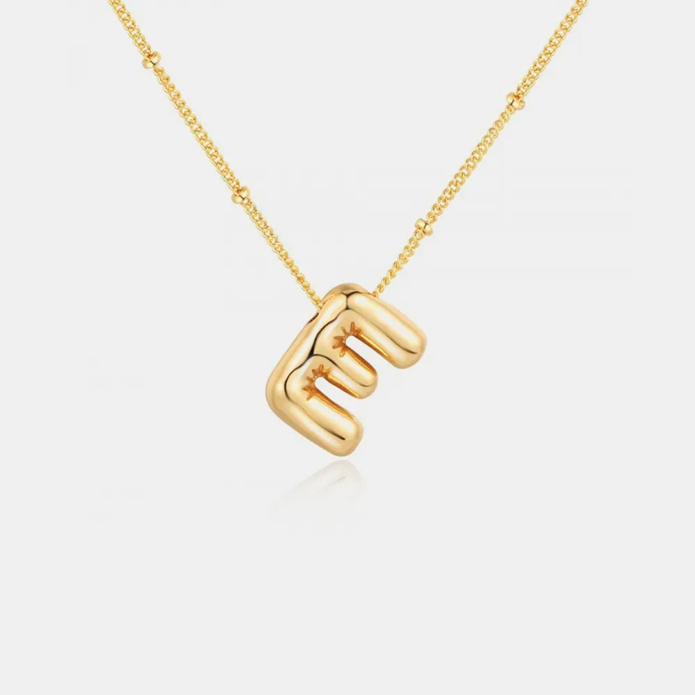 Gold-Plated Bubble Initial Necklace - Aura Apparel