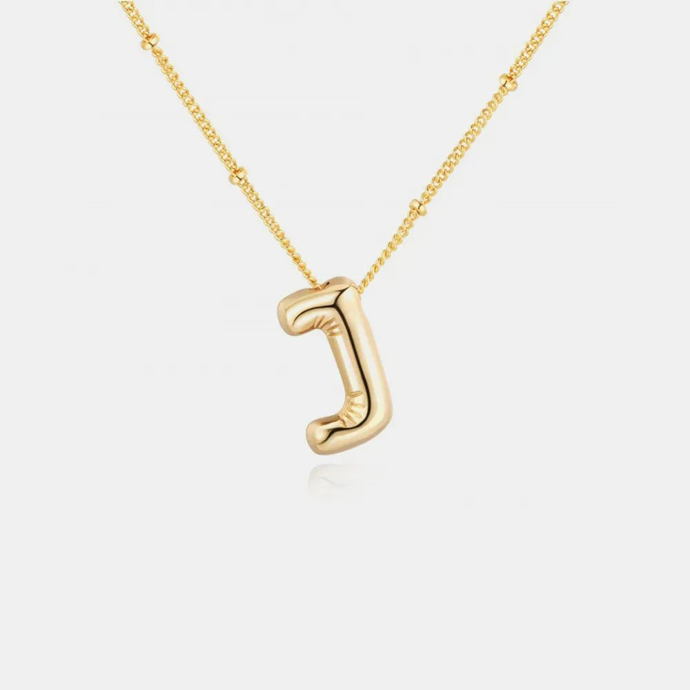 Gold-Plated Bubble Initial Necklace - Aura Apparel