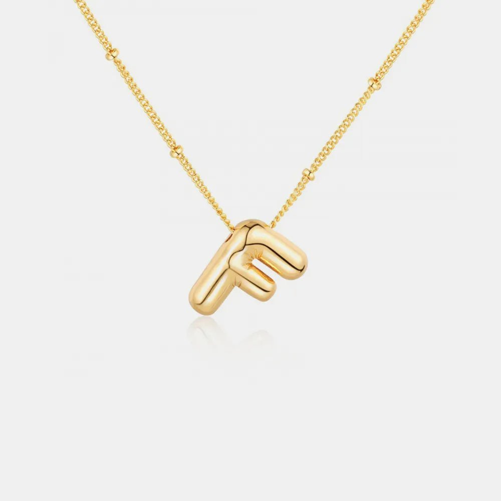 Gold-Plated Bubble Initial Necklace - Aura Apparel