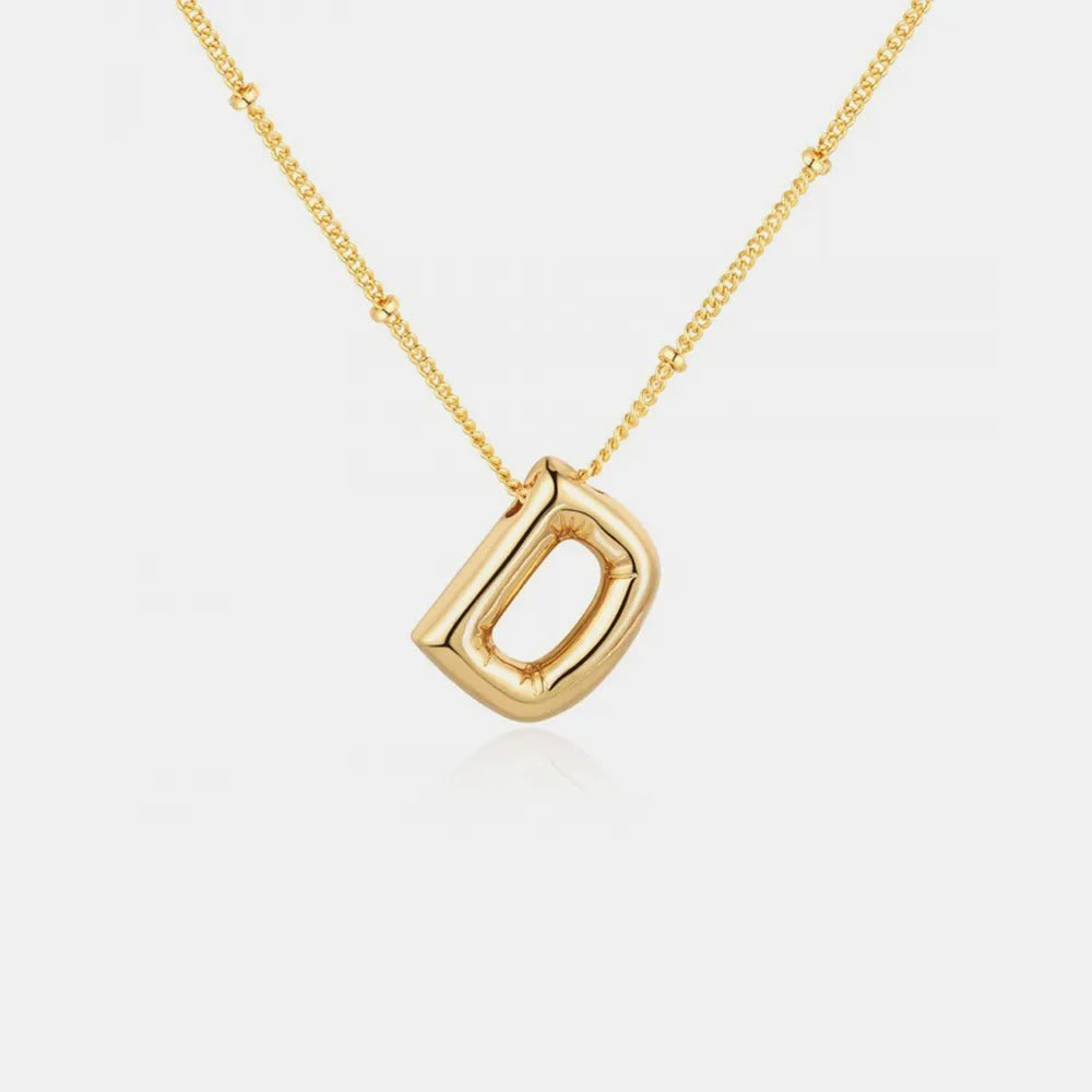 Gold-Plated Bubble Initial Necklace - Aura Apparel