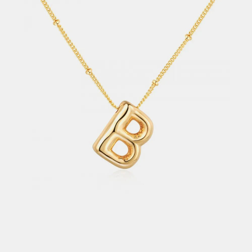 Gold-Plated Bubble Initial Necklace - Aura Apparel
