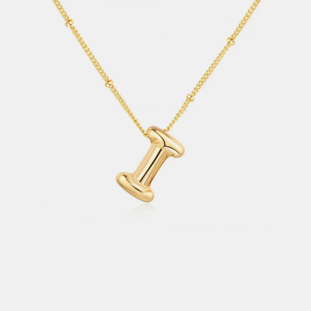 Gold-Plated Bubble Initial Necklace - Aura Apparel