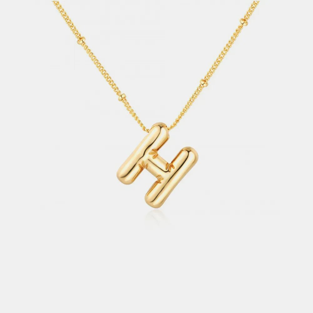 Gold-Plated Bubble Initial Necklace - Aura Apparel