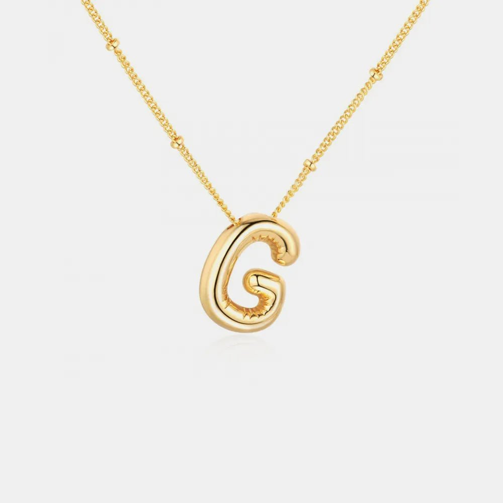 Gold-Plated Bubble Initial Necklace - Aura Apparel