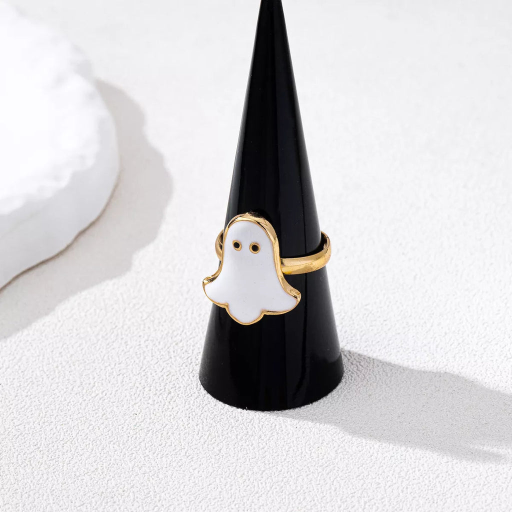 Halloween Ghost 18K Gold-Plated Ring - Aura Apparel
