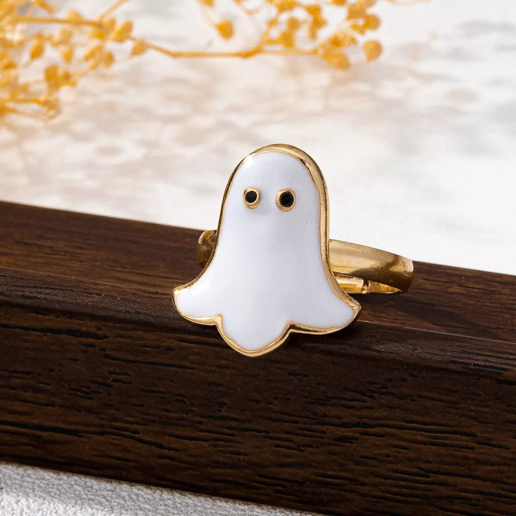 Halloween Ghost 18K Gold-Plated Ring - Aura Apparel
