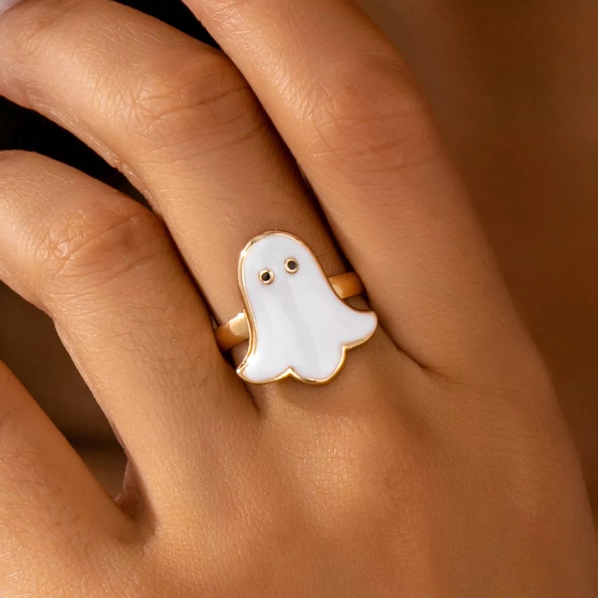 Halloween Ghost 18K Gold-Plated Ring - Aura Apparel