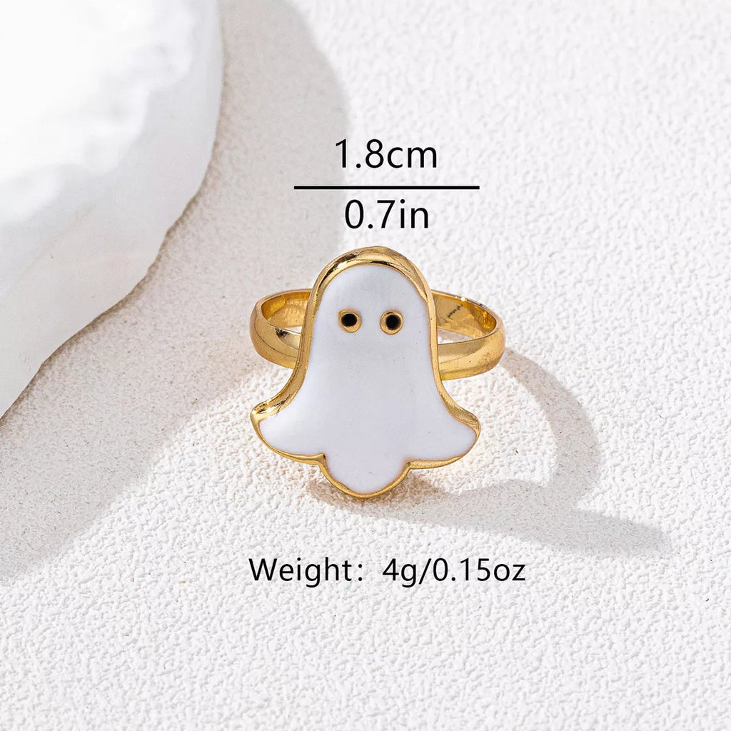 Halloween Ghost 18K Gold-Plated Ring - Aura Apparel