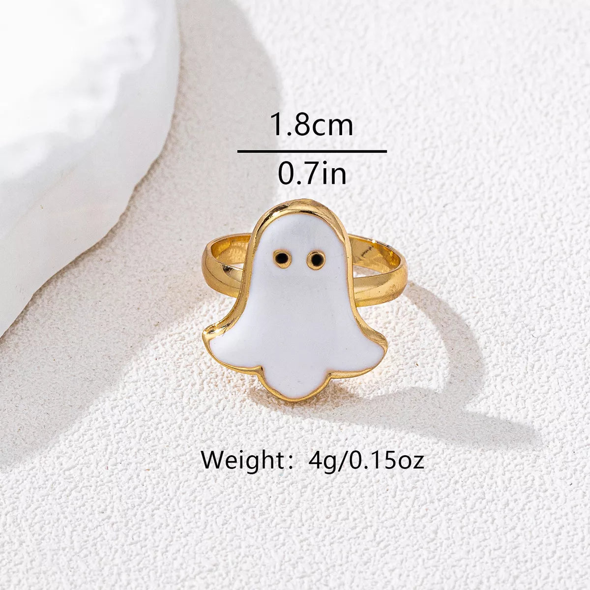 Halloween Ghost 18K Gold-Plated Ring - Aura Apparel