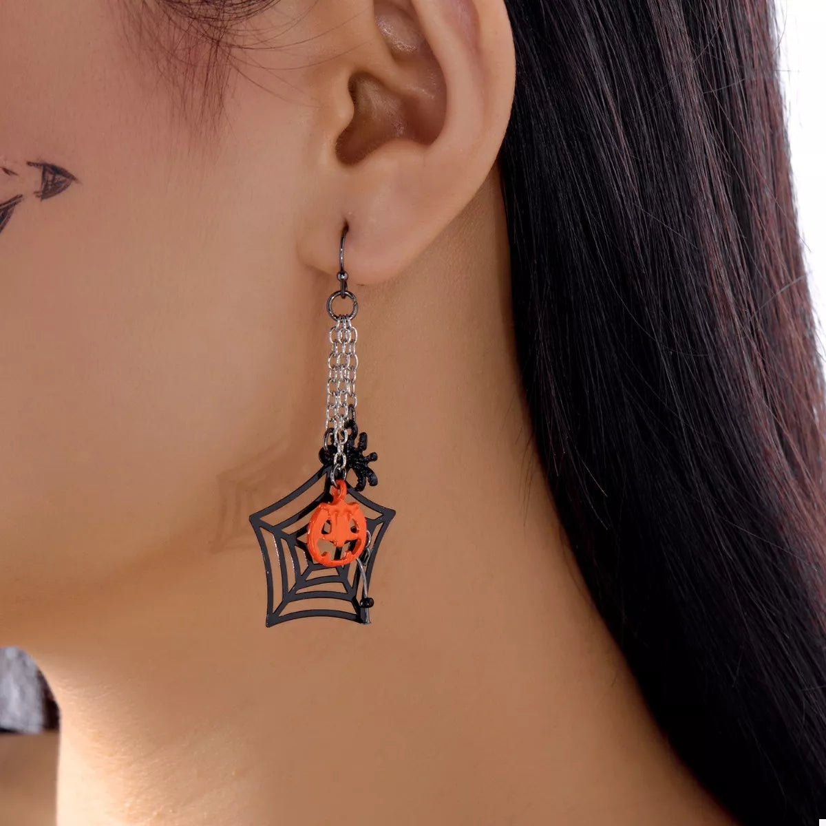 Halloween Spider Web Earrings - Aura Apparel