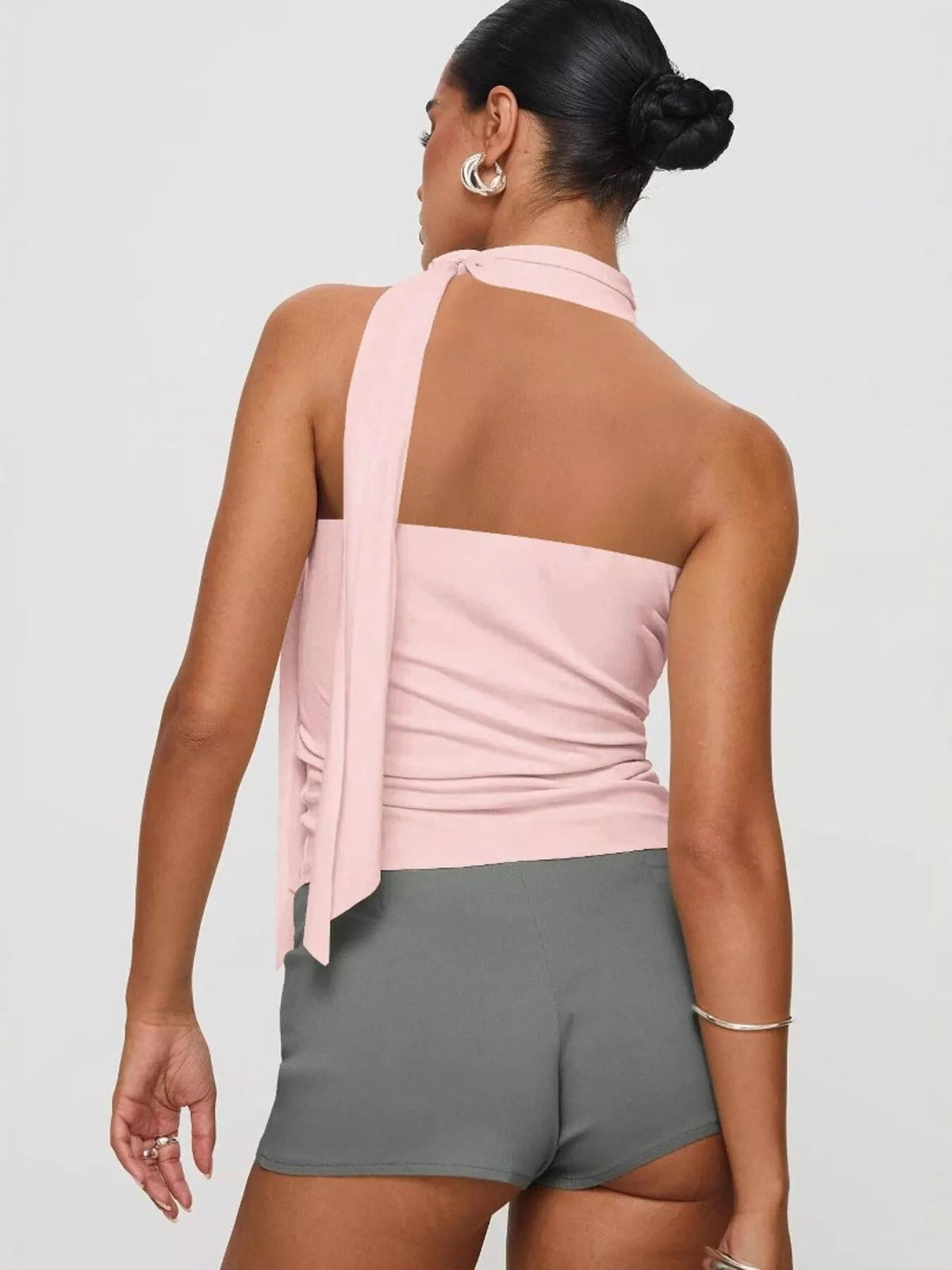 Halter Neck Ruched Top - Aura Apparel