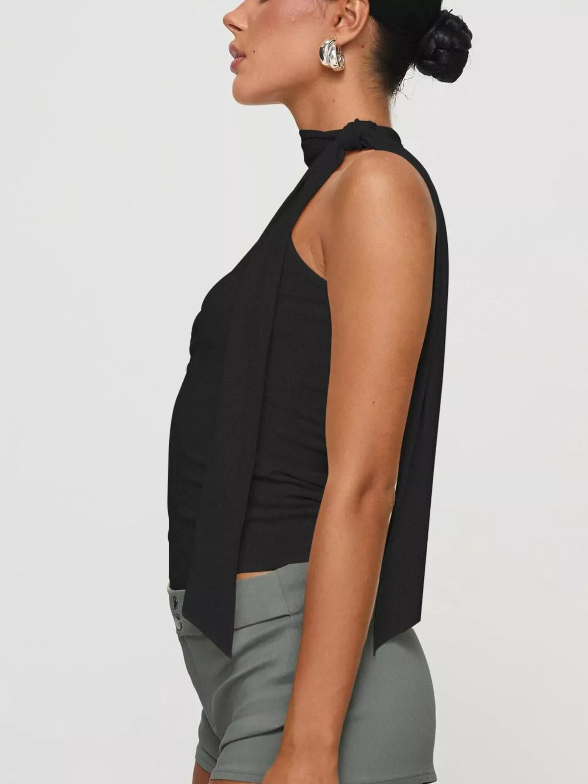 Halter Neck Ruched Top - Aura Apparel
