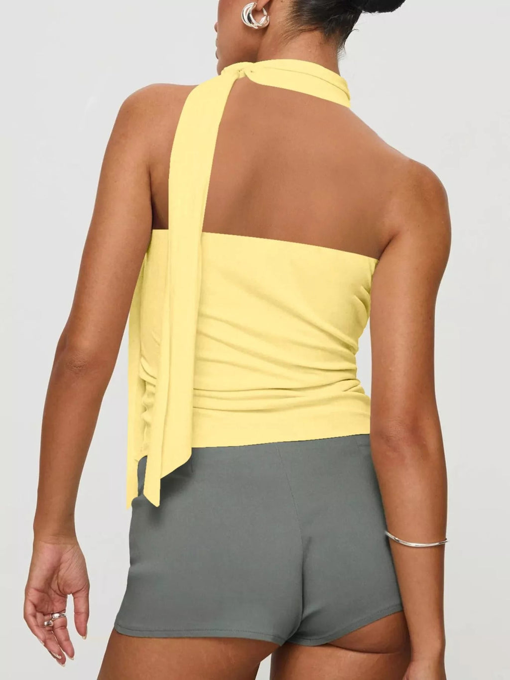 Halter Neck Ruched Top - Aura Apparel