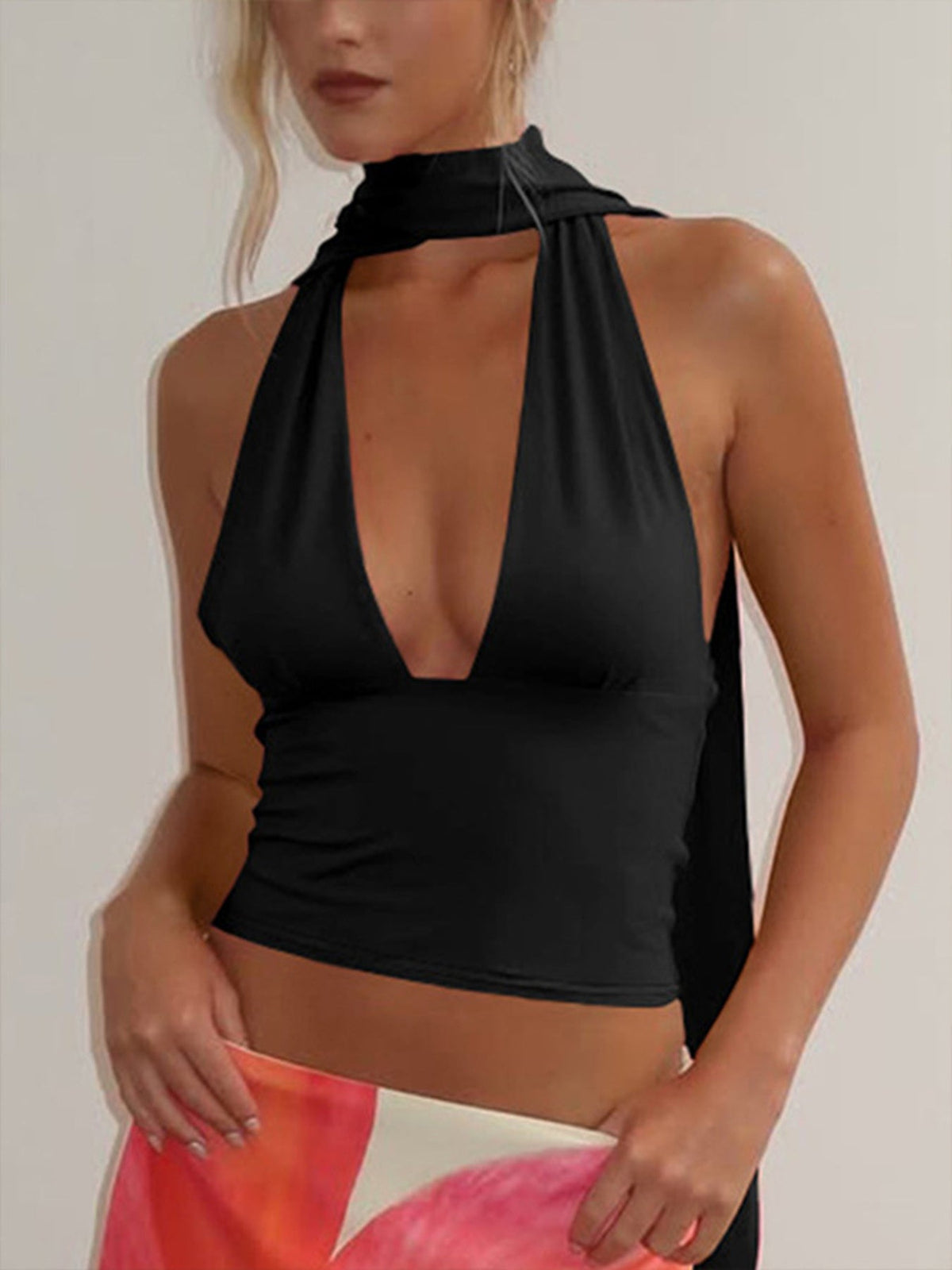 Halter Neck Tie Cami - Aura Apparel