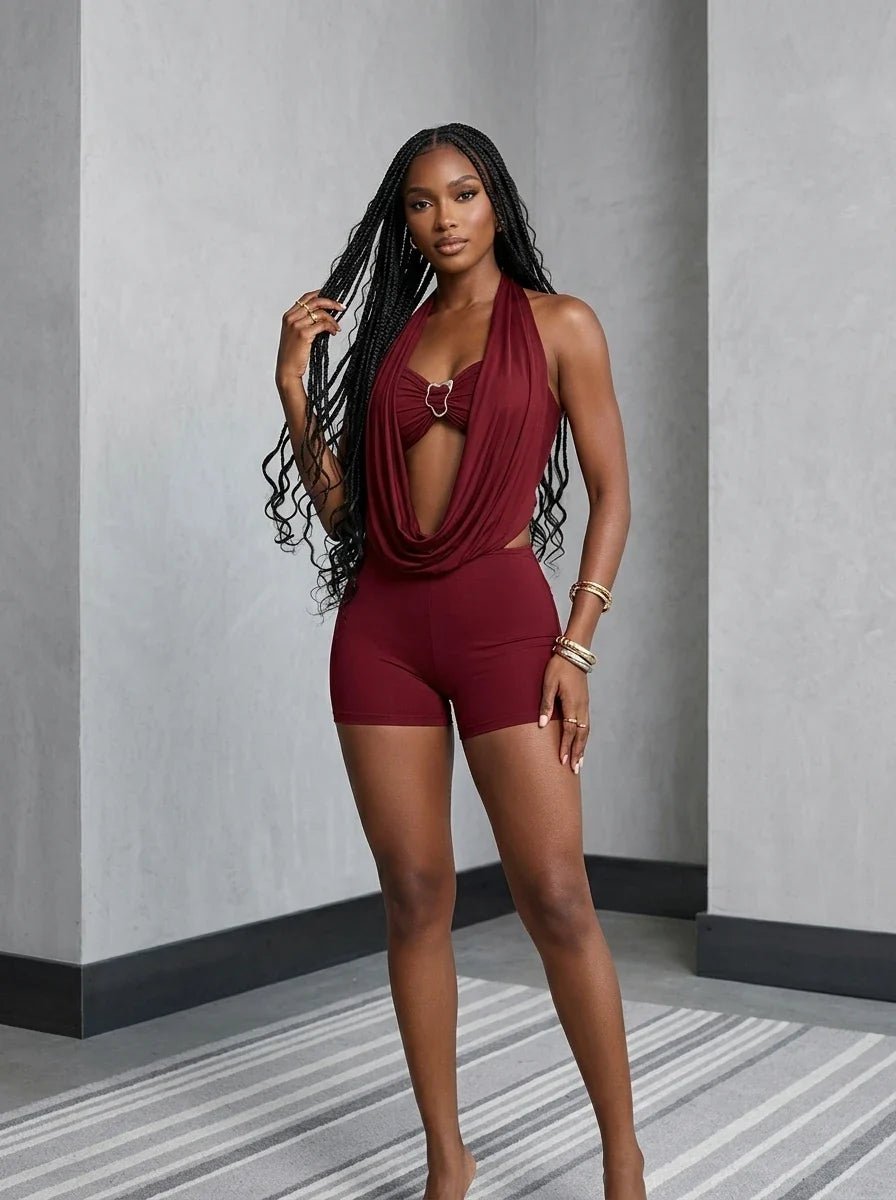 Halter Top and Shorts Set Mariah - Aura Apparel