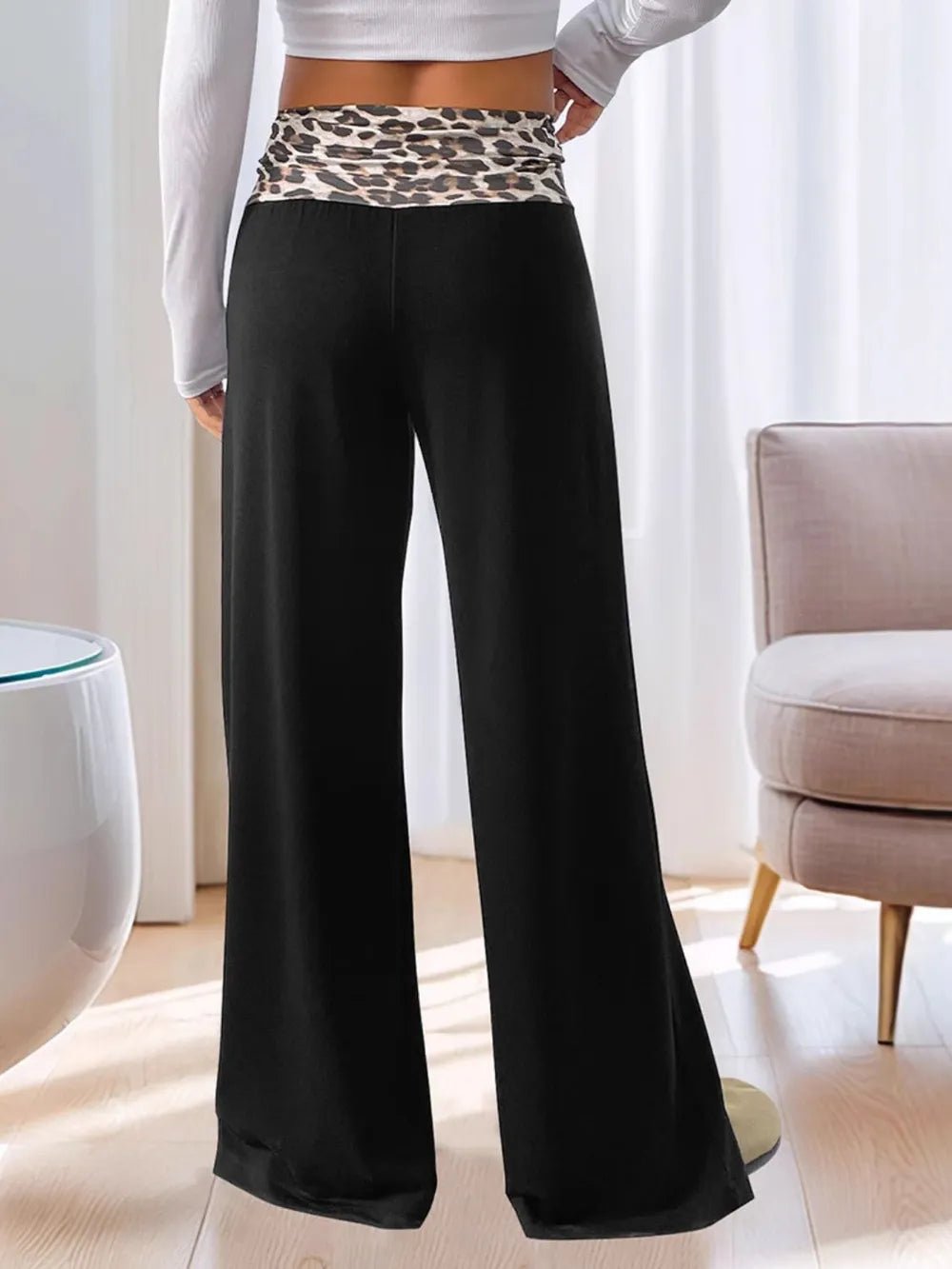 High Waist Leopard Pants - Aura Apparel