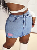 High Waist Mini Denim Skirt - Aura Apparel