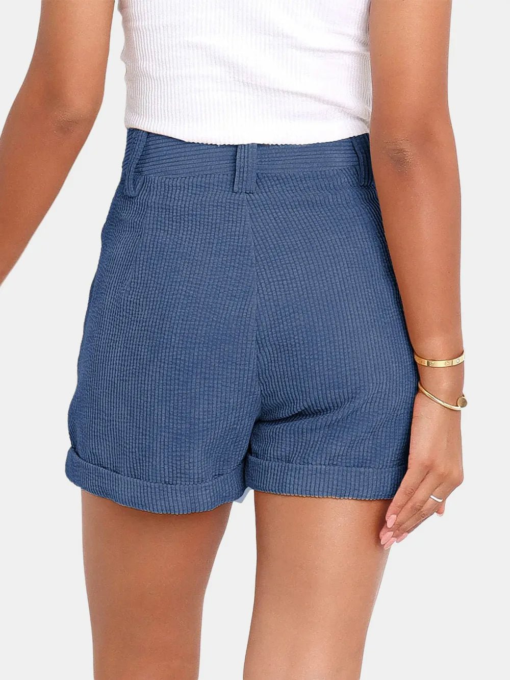 High Waist Shorts with Pockets - Aura Apparel