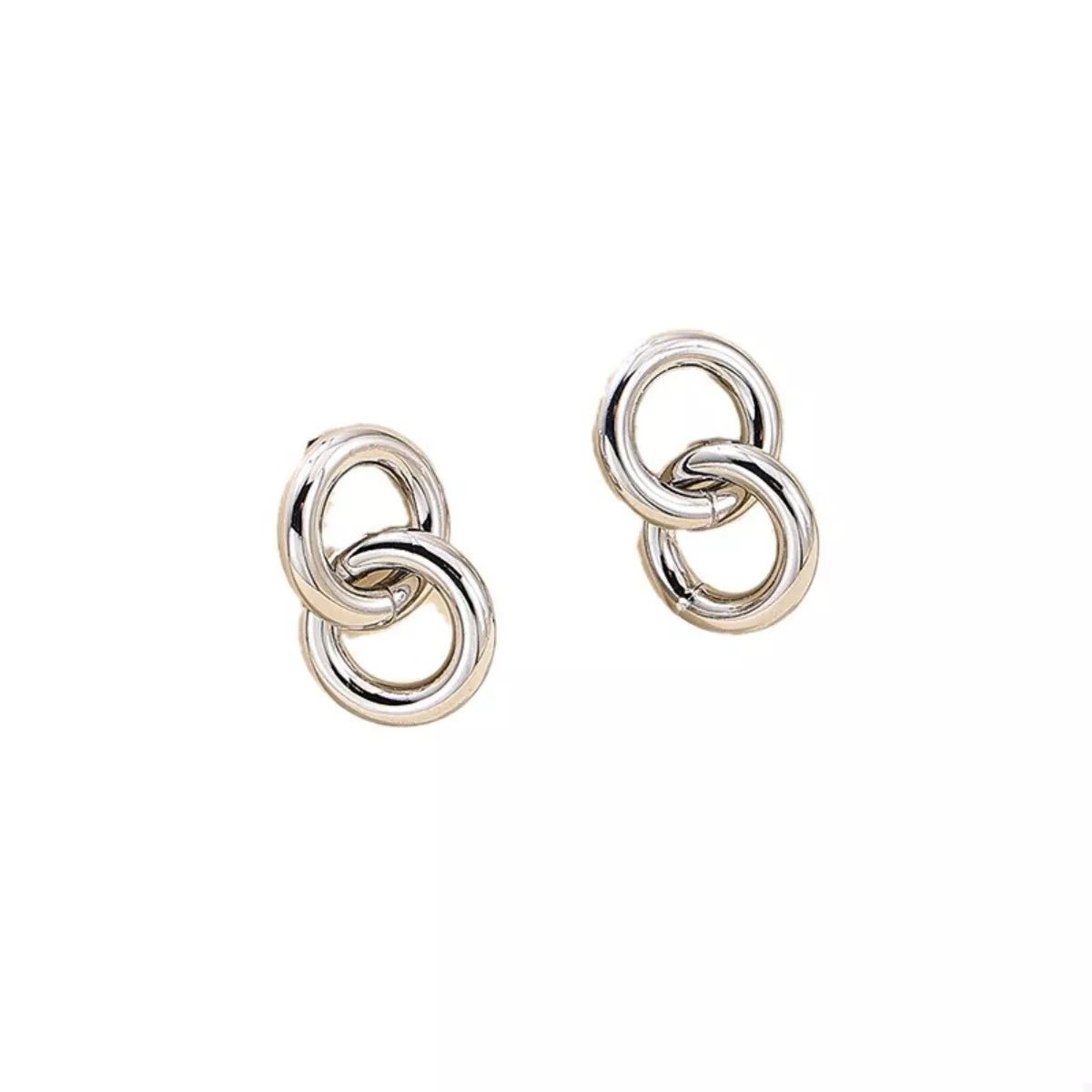 Interlocked Chain Link Stud Earrings - Aura Apparel