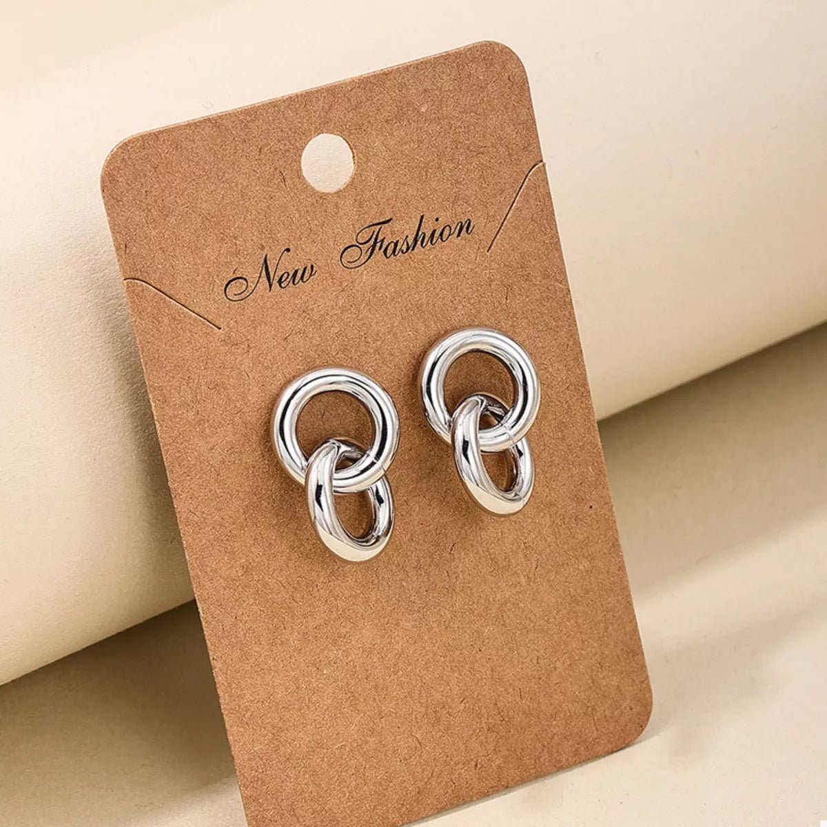 Interlocked Chain Link Stud Earrings - Aura Apparel