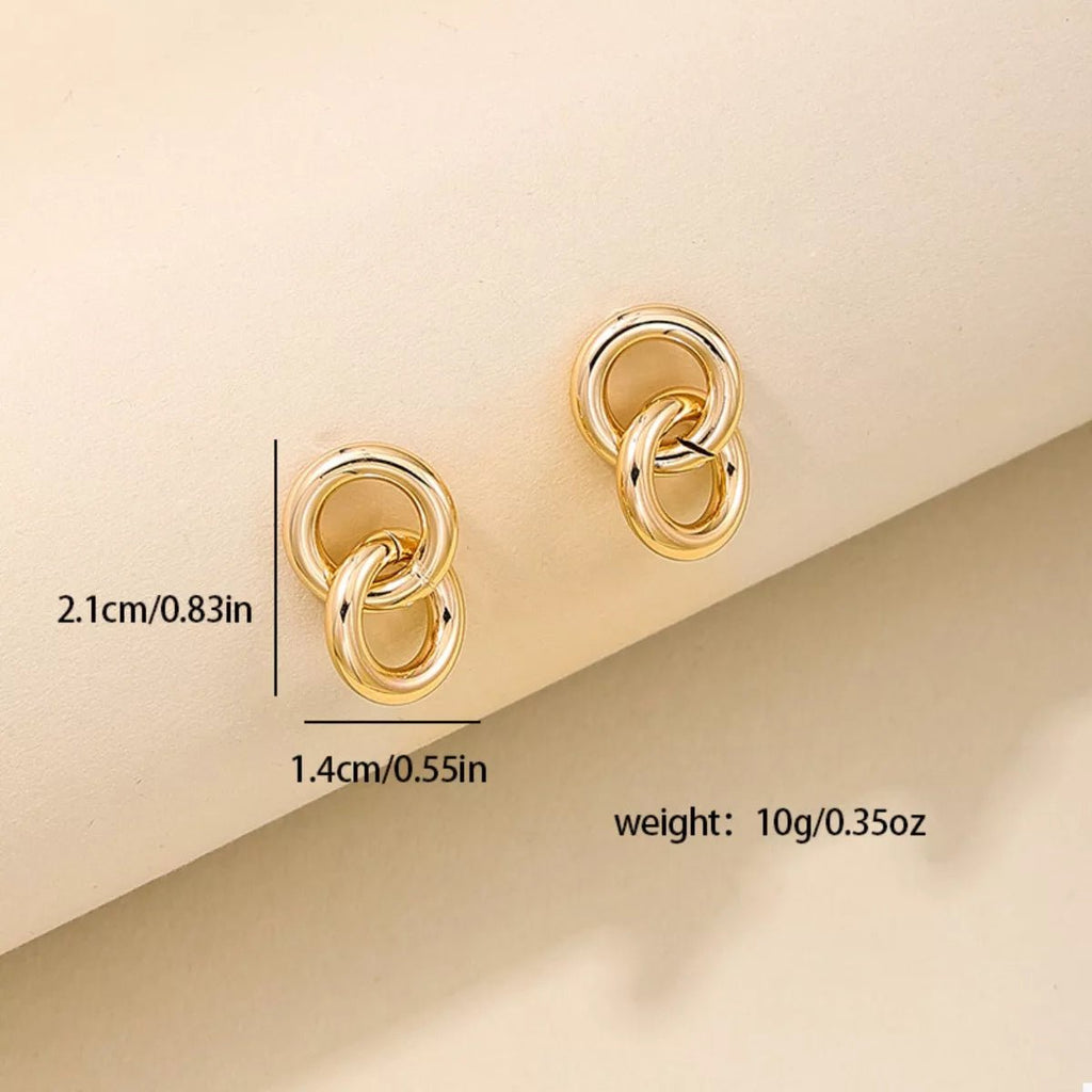 Interlocked Chain Link Stud Earrings - Aura Apparel