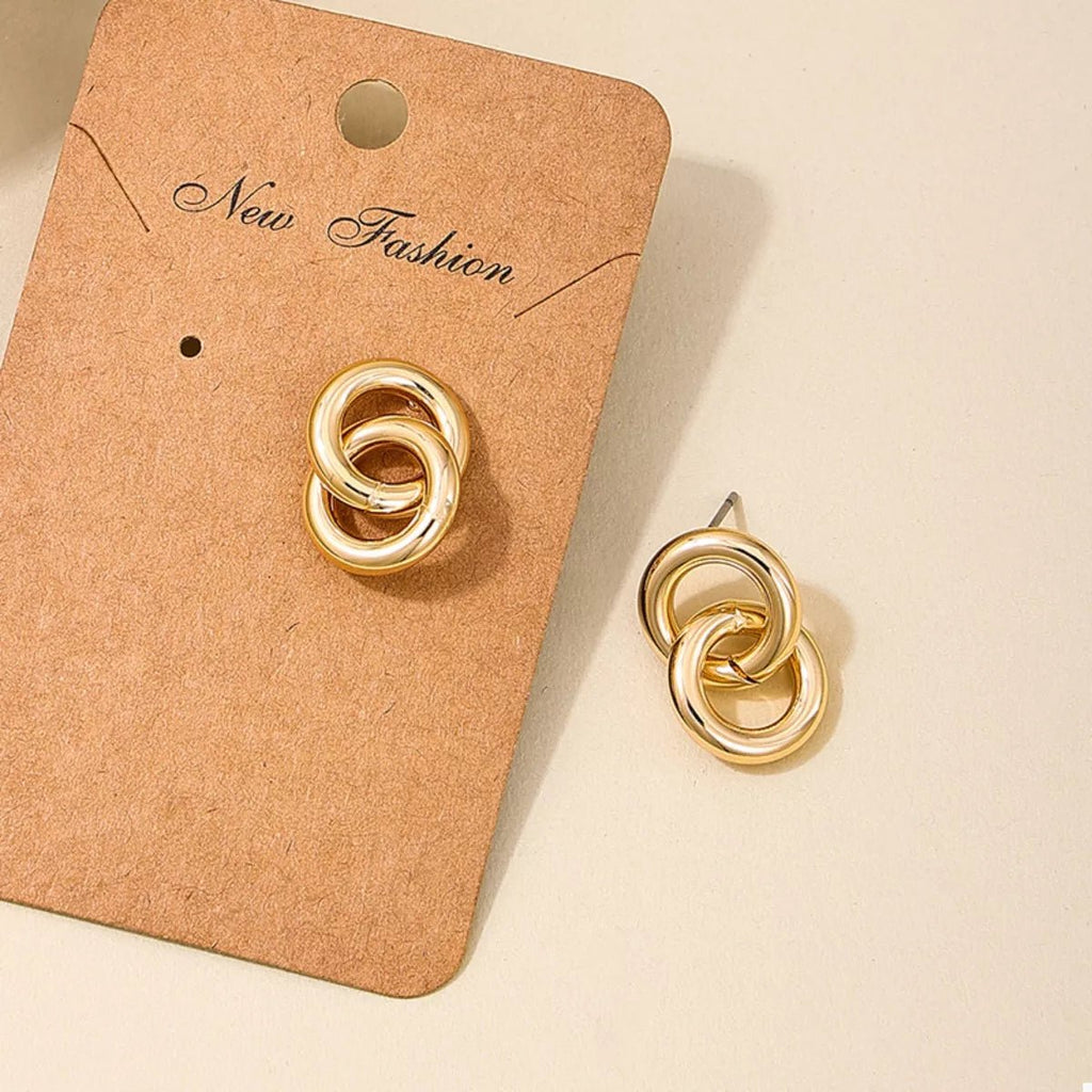 Interlocked Chain Link Stud Earrings - Aura Apparel