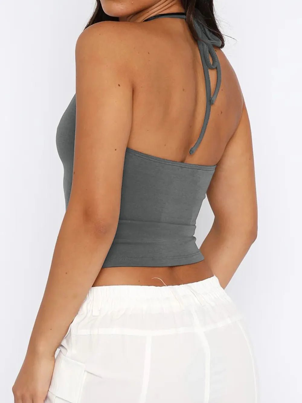Lace Detail Halter Neck Cami - Aura Apparel