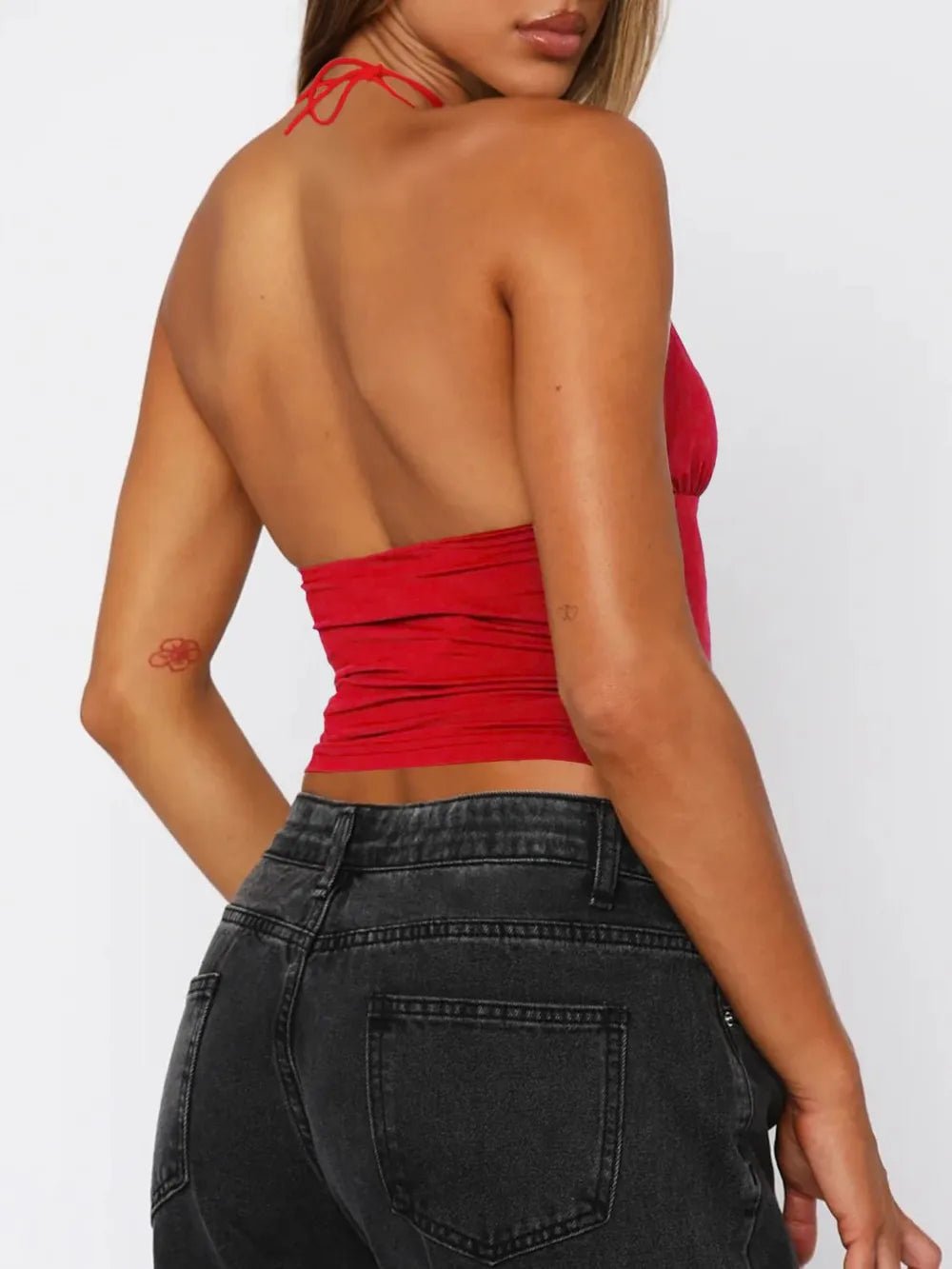 Lace Detail Halter Neck Cami - Aura Apparel