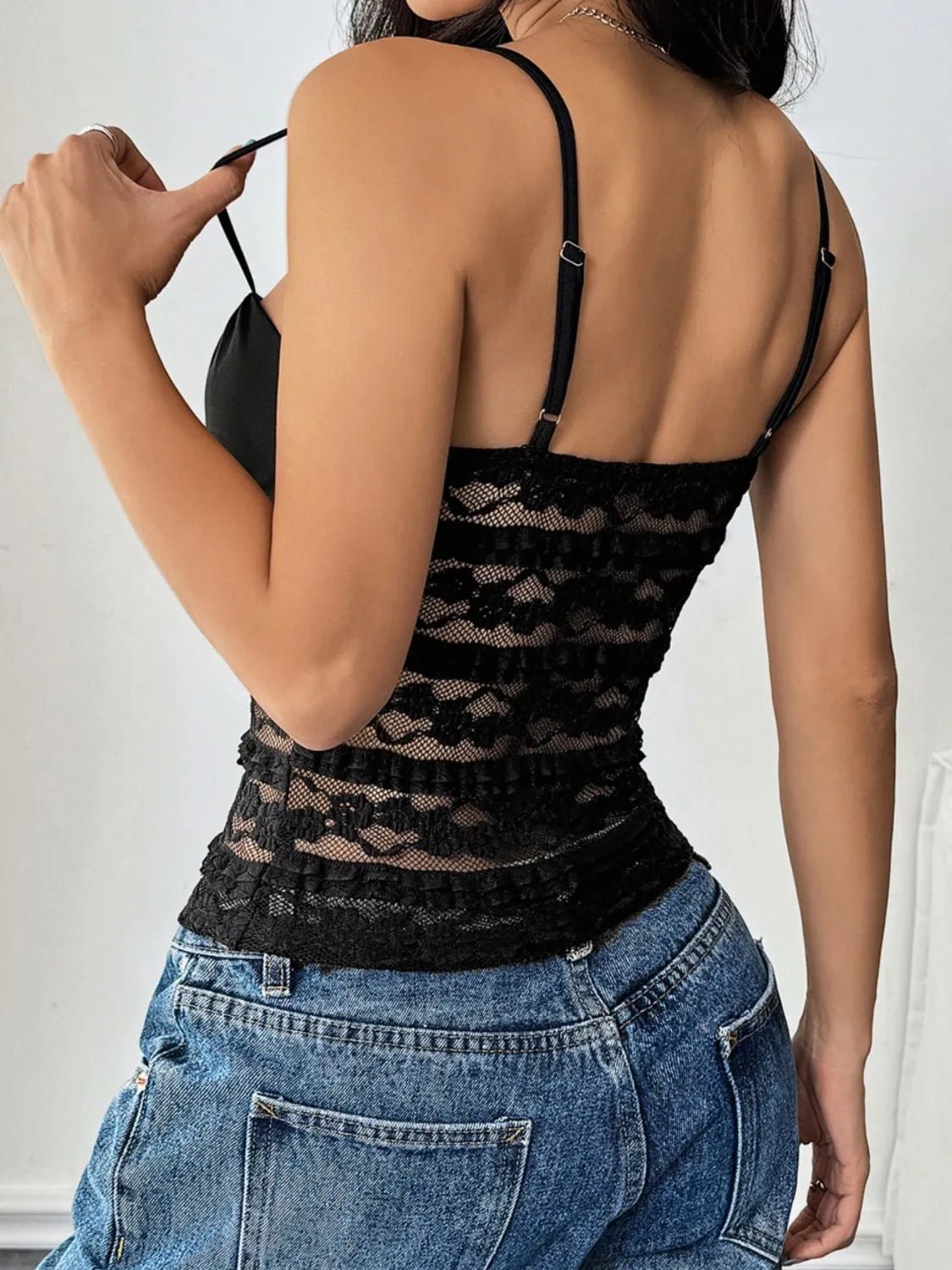 Lace Square Neck Cami - Aura Apparel