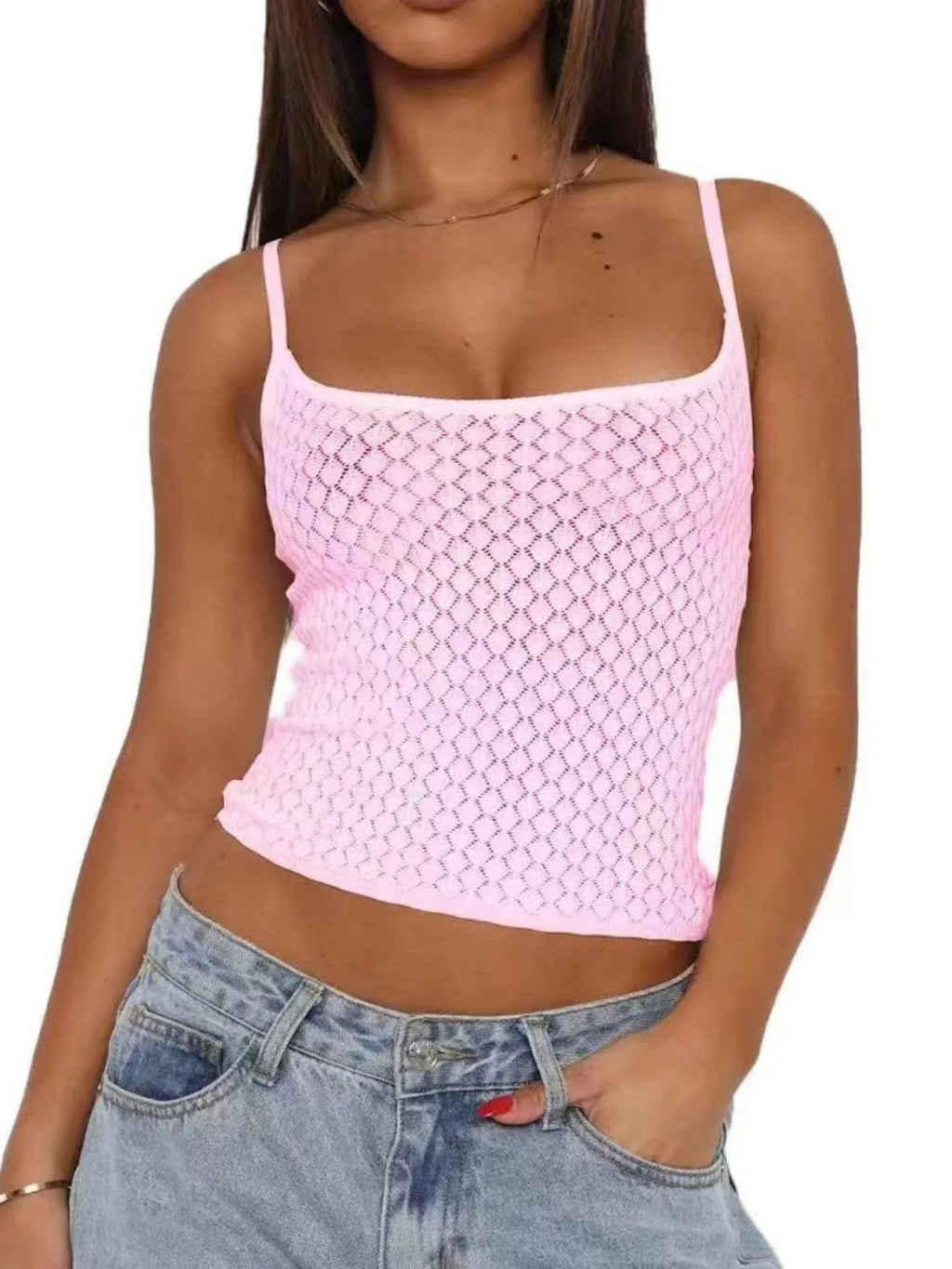 Lace Square Neck Cami - Aura Apparel