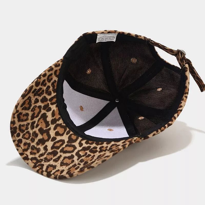 Leopard Cotton Baseball Cap - Aura Apparel