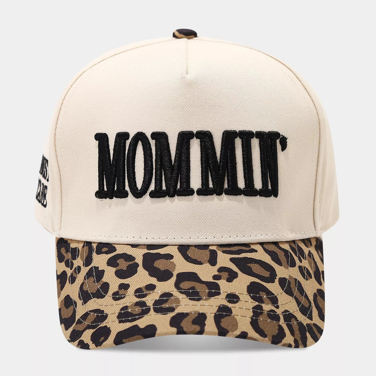 Leopard Embroidered Slogan Baseball Cap - Aura Apparel