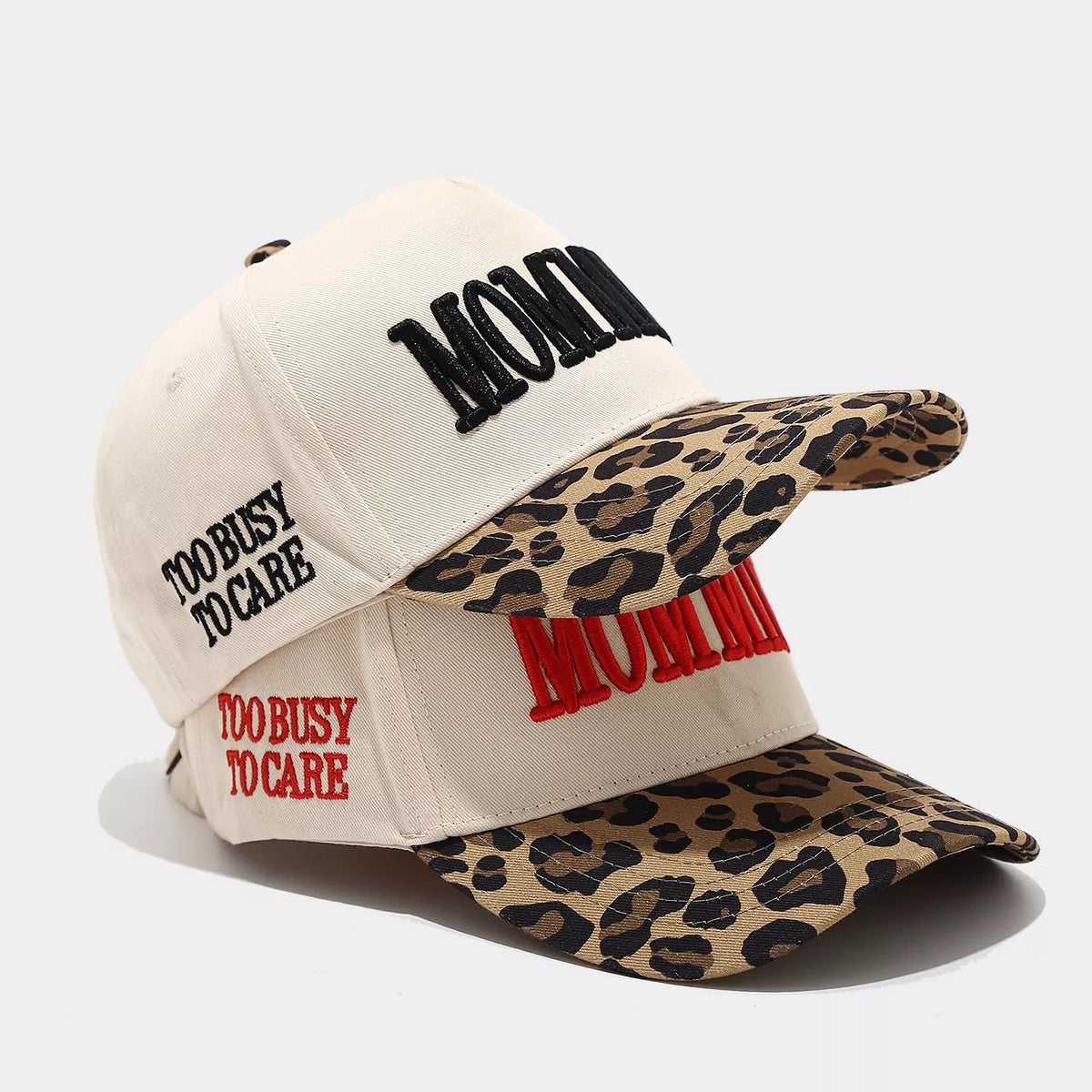 Leopard Embroidered Slogan Baseball Cap - Aura Apparel