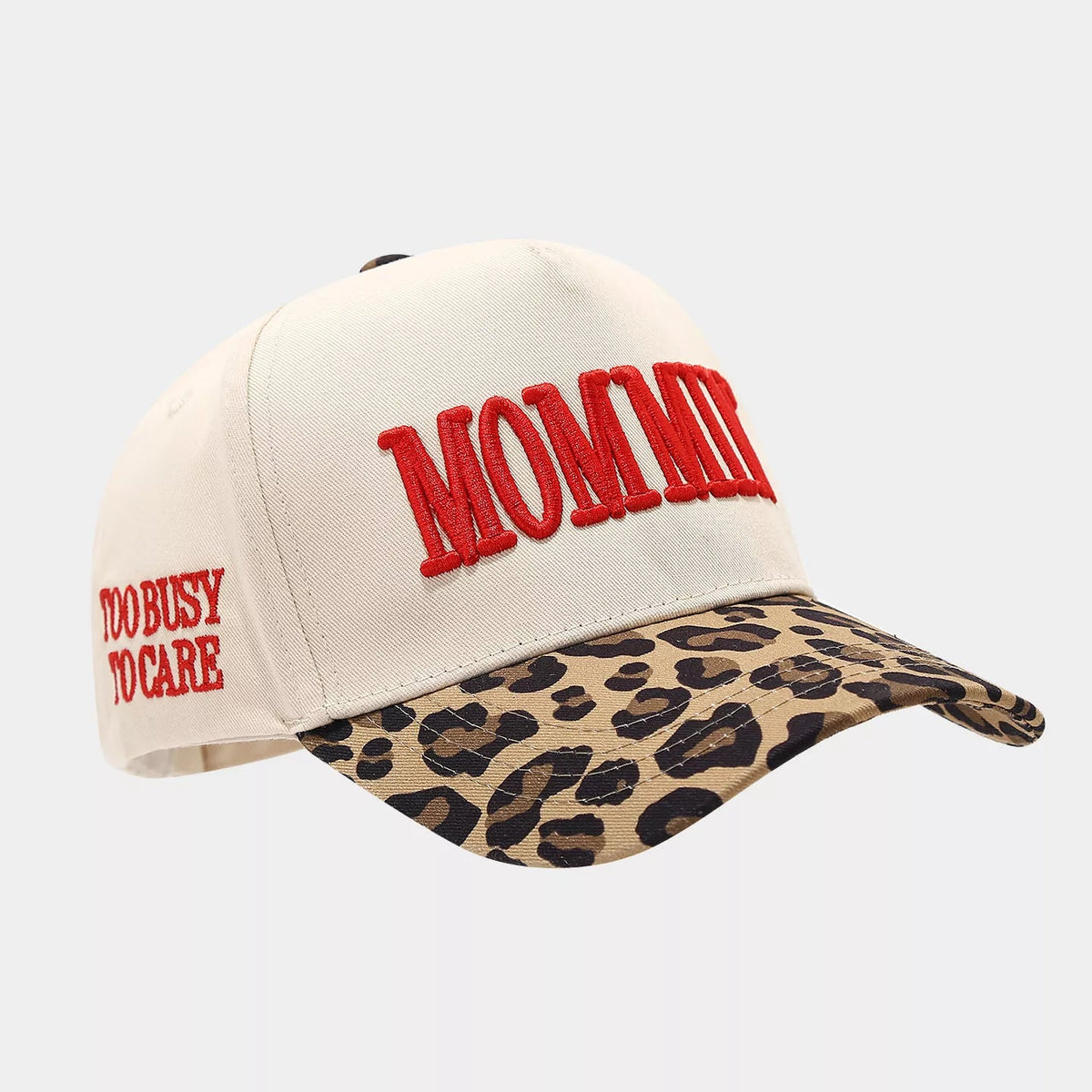 Leopard Embroidered Slogan Baseball Cap - Aura Apparel
