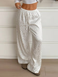 Leopard Print Wide Leg Pants - Aura Apparel