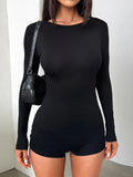 Long Sleeve Ruched Active Romper - Aura Apparel