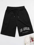 LOS ANGELES CALIFORNIA Graphic Drawstring Shorts - Aura Apparel