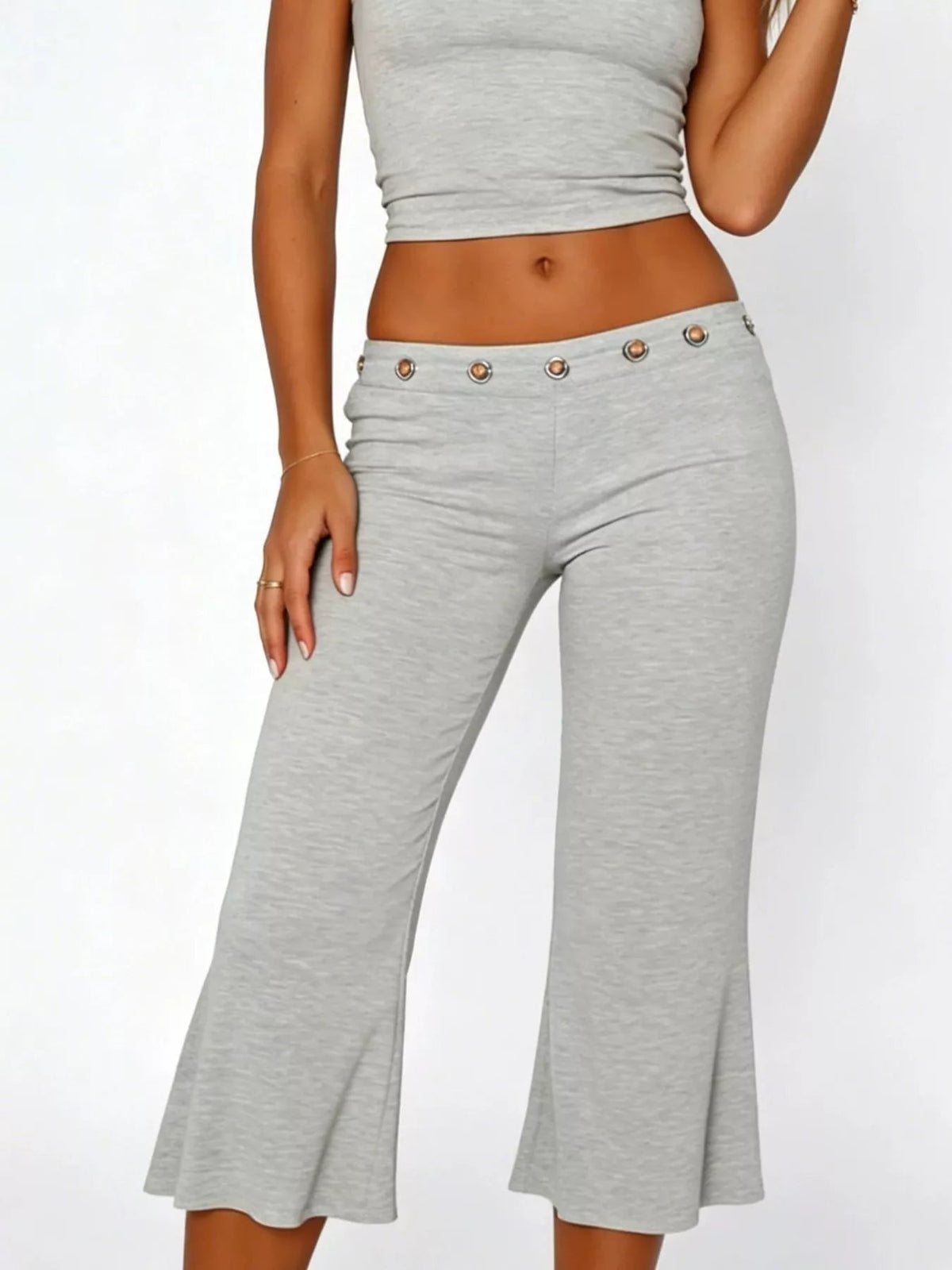 Mid Rise Capris Pants - Aura Apparel