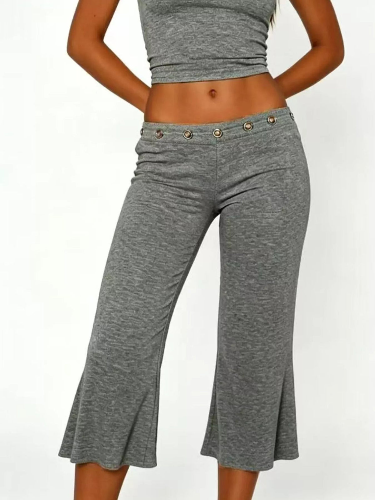 Mid Rise Capris Pants - Aura Apparel