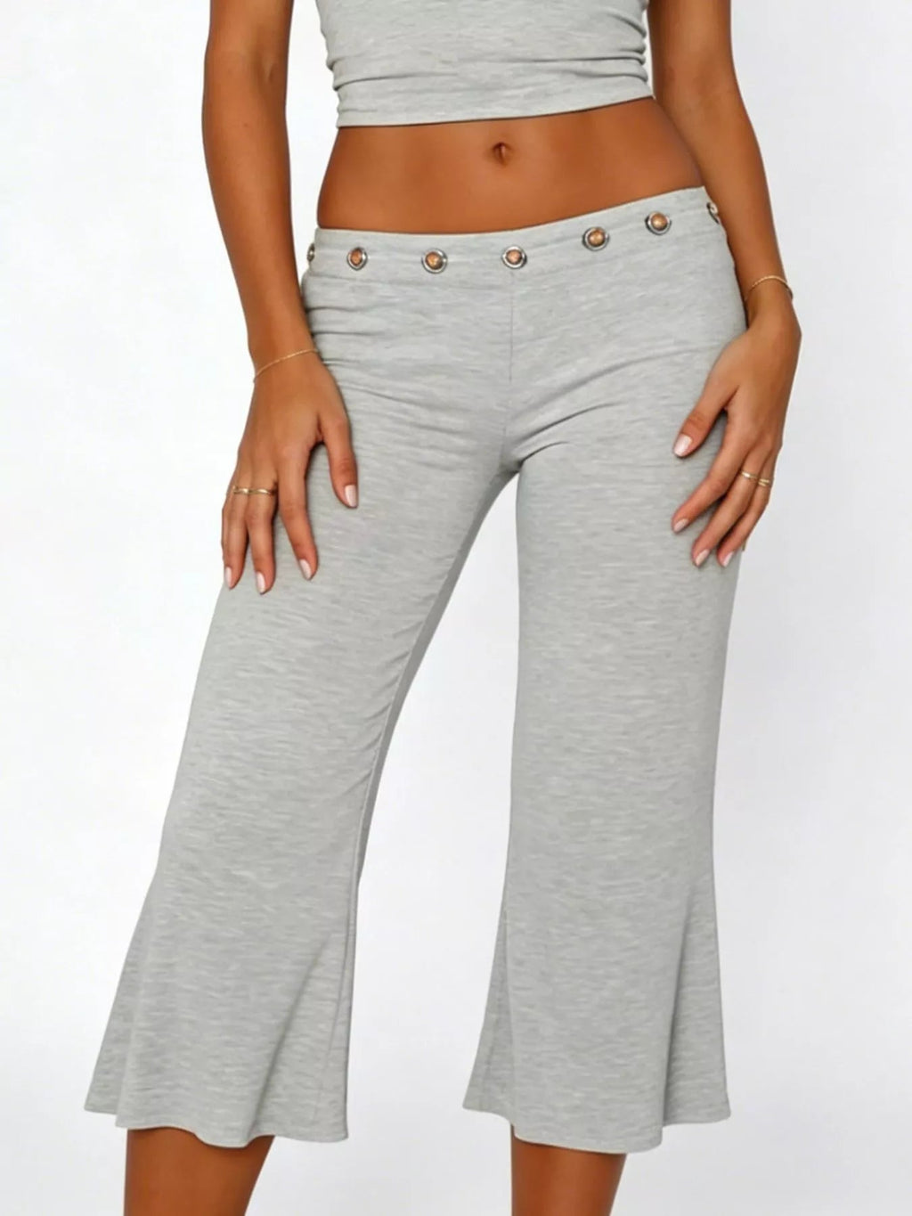 Mid Rise Capris Pants - Aura Apparel