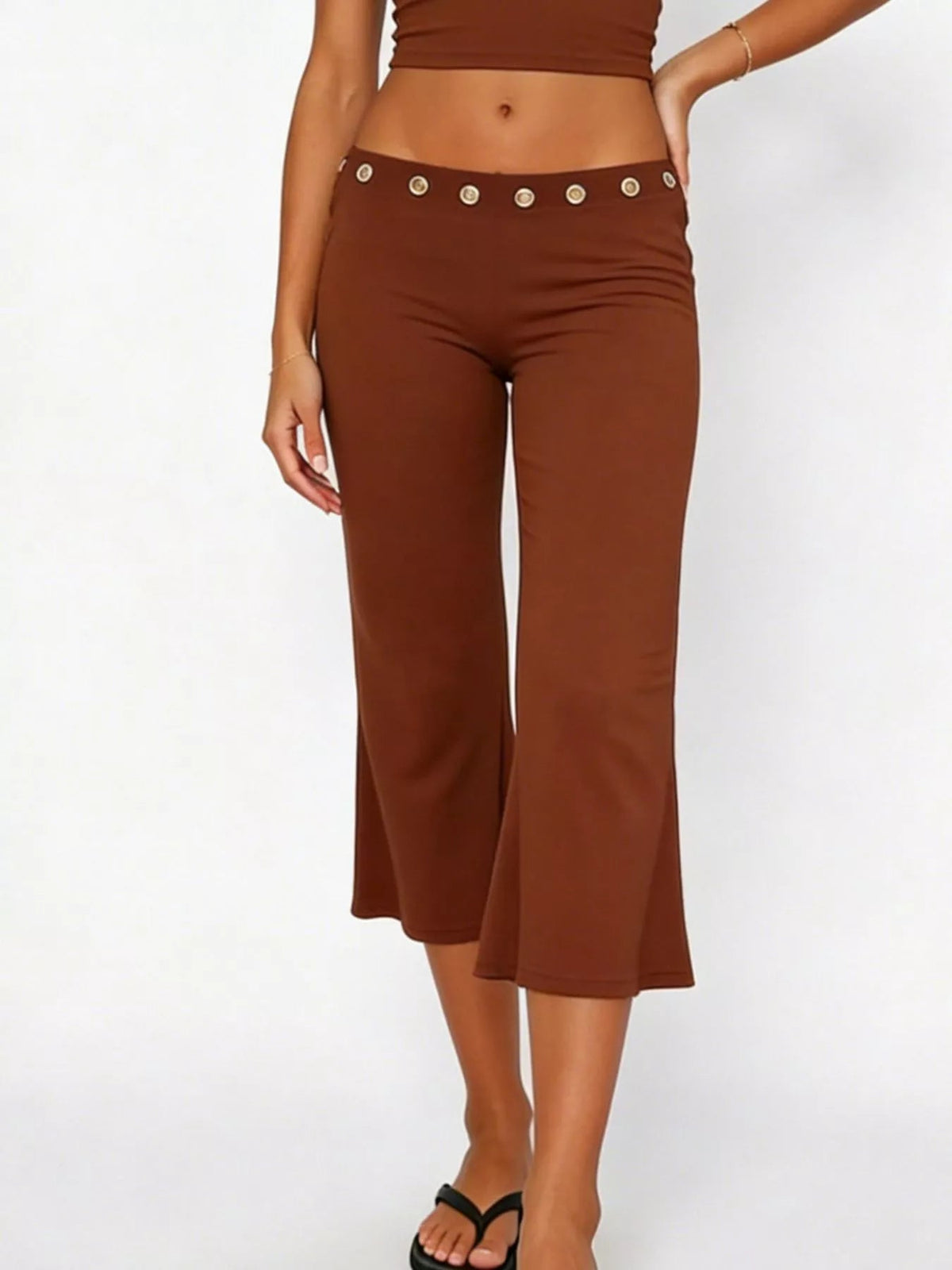 Mid Rise Capris Pants - Aura Apparel